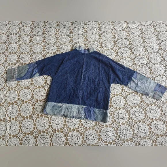 RARE Vintage Handmade Denim Style Cardigan - Picture 6 of 7